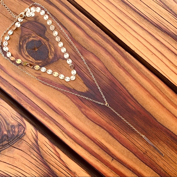 ✯ Alice Long Bar Choker Layered Necklace - Picture 6 of 9